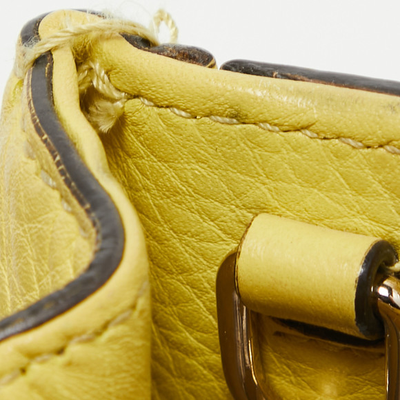 GUCCI Yellow Leather Mini Bamboo Tote - Picture 6 of 8